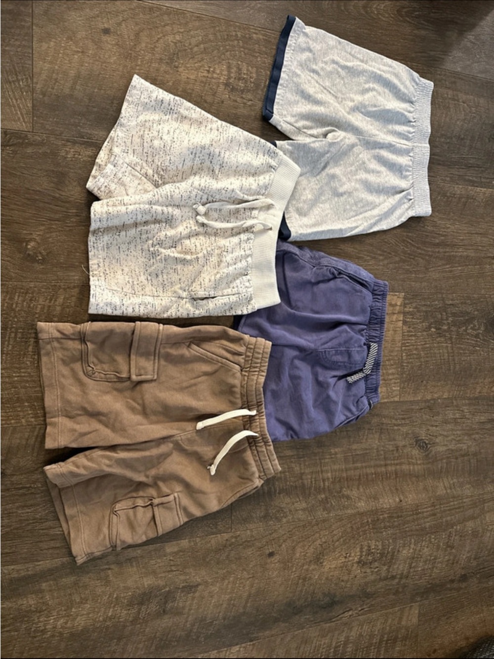 Kids Casual Pull-On Shorts Pack - Gray, Heather, Blue, Brown